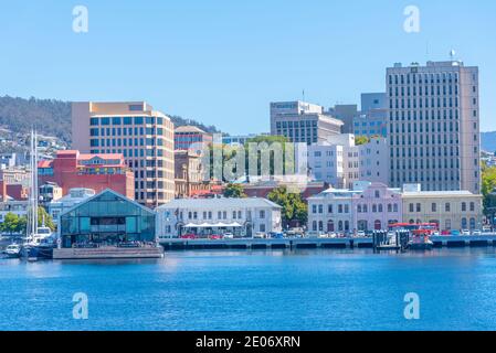 HOBART, AUSTRALIE, 22 FÉVRIER 2020 : Franklin Wharf à Hobart, Australie Banque D'Images