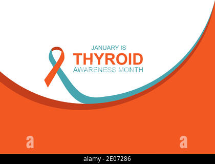 Illustration vectorielle janvier est la conception du mois de la sensibilisation à la thyroïde Illustration de Vecteur