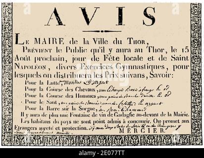 Le Thor 15 août Saint Napoléon. Banque D'Images