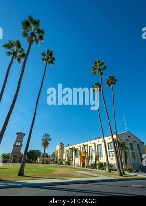 Californie, Bakersfield, Kern County Museum, Beale Memorial Clock Tower Banque D'Images