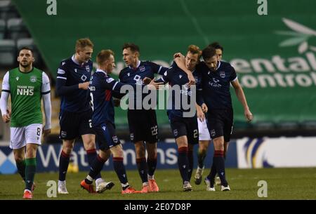 Easter Road Stadium Édimbourg. Scotland.UK .30th December-20 Scottish Premiership Match Hibernian vs Ross County . Ross County Harry Paton (24) célèbre son but contre Hibs Credit: eric mccowat/Alay Live News Banque D'Images