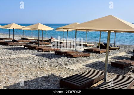 Plage de Pissouri, Chypre, Grèce, Europe Banque D'Images