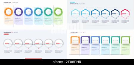Ensemble de modèles de concepts graphiques vectoriels modernes. Six options Illustration de Vecteur