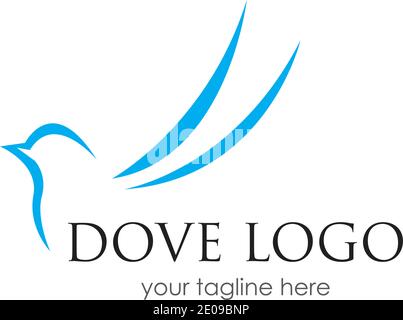Modèle de logo de Dove d'oiseau modèle de logo d'oiseau, vecteur de conception d'icône de vol d'animal Illustration de Vecteur