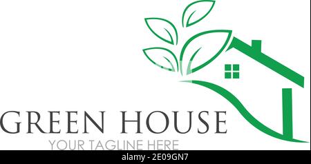 Illustration vectorielle du modèle de logo Green House Illustration de Vecteur