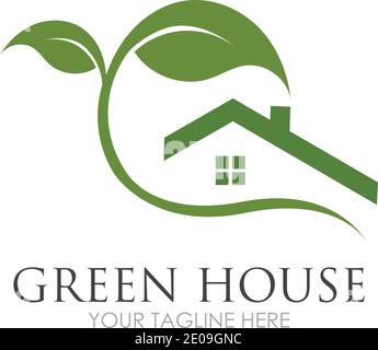 Illustration vectorielle du modèle de logo Green House Illustration de Vecteur