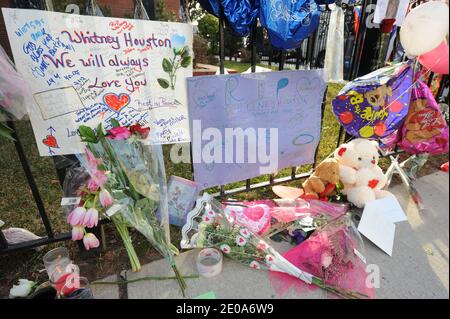 Illustration de la Maison funéraire de Whigham et de l'église où se tient le funéraire de Whitney Houston à Newark, NJ, USA le 14 février 2012. Photo par JMP/ABACAPRESS.COM Banque D'Images