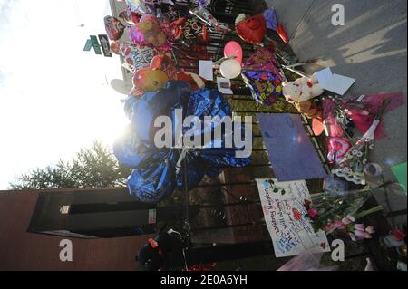 Illustration de la Maison funéraire de Whigham et de l'église où se tient le funéraire de Whitney Houston à Newark, NJ, USA le 14 février 2012. Photo par JMP/ABACAPRESS.COM Banque D'Images