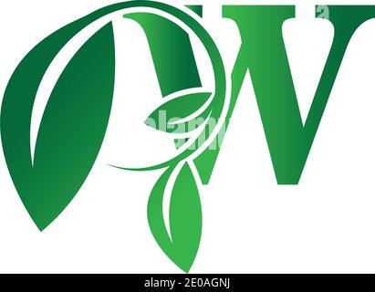 Modèle vectoriel Letter W Leaf logo Design Illustration de Vecteur
