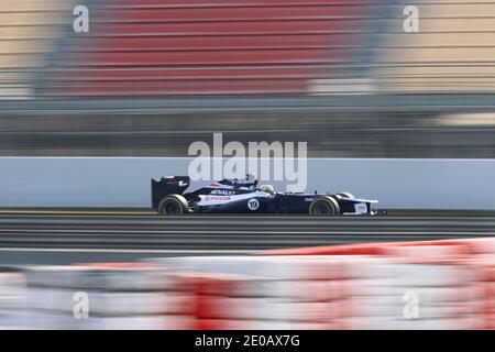 Bruno Senna, du Brésil et Williams, conduit pendant le quatrième jour des essais hivernaux de Formule 1 au circuit de Catalunya à Montmelo, près de Barcelone, Espagne, le 4 mars 2012. Photo de Manuel Blondeau/ABACAPRESS.COM Banque D'Images