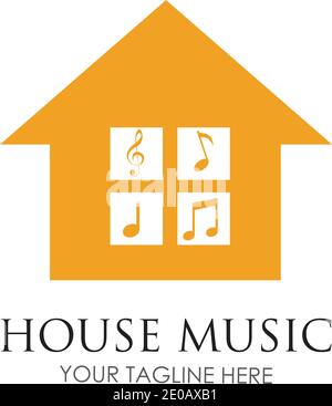 Modèle de design d'illustration pour les images du logo de la musique maison Illustration de Vecteur