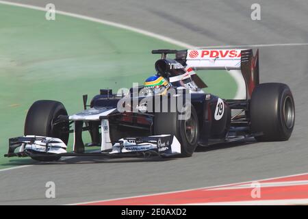 Bruno Senna, du Brésil et Williams, conduit au cours de la troisième journée des essais hivernaux de Formule 1 au circuit de Catalunya à Montmelo, près de Barcelone, Espagne, le 3 mars 2012. Photo de Manuel Blondeau/ABACAPRESS.COM Banque D'Images