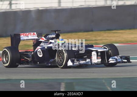 Bruno Senna, du Brésil et Williams, conduit au cours de la troisième journée des essais hivernaux de Formule 1 au circuit de Catalunya à Montmelo, près de Barcelone, Espagne, le 3 mars 2012. Photo de Manuel Blondeau/ABACAPRESS.COM Banque D'Images