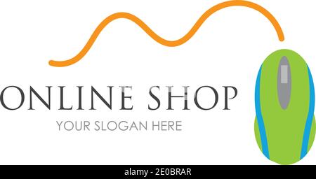 design du modèle d'illustration de l'icône vectorielle du logo de la boutique en ligne Illustration de Vecteur