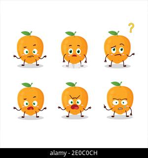 Personnage de dessin animé de fruit orange avec quelle expression Illustration de Vecteur