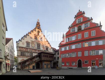 Lindau, Allemagne - 21 avril 2018 : panorama de la ville et du célèbre port Banque D'Images