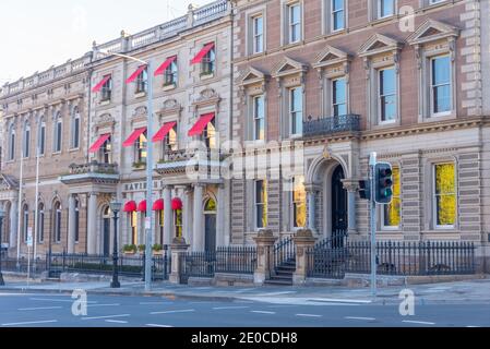 Façades de maisons historiques de Hobart, Australie Banque D'Images