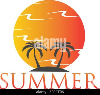 modèle de design d'illustration de symbole de logo d'été - vectoriel Illustration de Vecteur