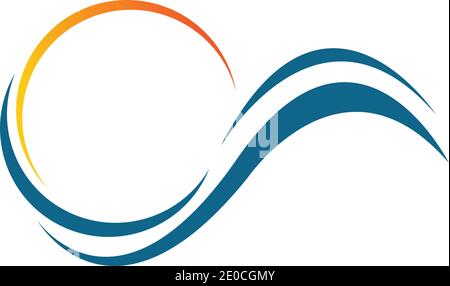 icône représentant une vague d'eau de mer et un symbole représentant un vecteur d'illustration logo - vecteur Illustration de Vecteur