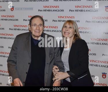 Robert Hossein et sa femme candice Patou à la 9e cérémonie de remise des prix Henrie-Langlois - A Vincennnes 94300 France, le 03/02/2014 Banque D'Images