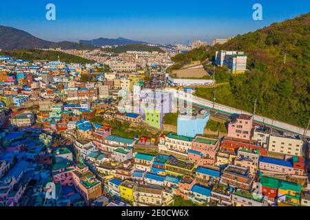 Vue aérienne du village culturel de Gamcheon à Busan, République de Corée Banque D'Images