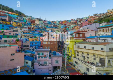 Vue aérienne du village culturel de Gamcheon à Busan, République de Corée Banque D'Images