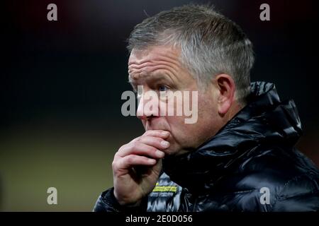 Photo du dossier en date du 06-12-2020 de Chris Wilder, directeur de Sheffield United. Banque D'Images
