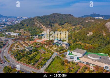 Vue aérienne du musée d'Histoire naturelle de Mokpo, République de Corée Banque D'Images