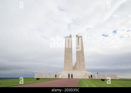 Le Monument commémoratif du Canada à Vimy dédié à la mémoire de Les soldats canadiens qui se sont battus pour défendre la France au Bataille de la crête de Vimy Banque D'Images