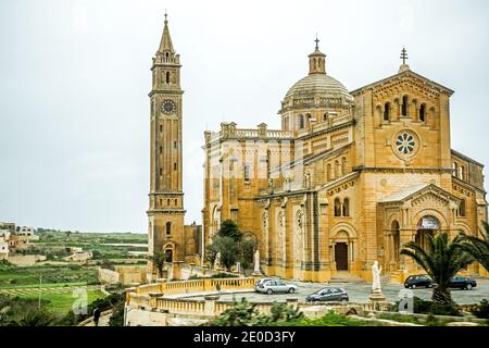 La basilique du sanctuaire national de la Sainte Vierge de Ta' Pinu, Gozo, Malte Banque D'Images