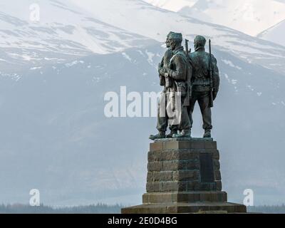 Le Mémorial Commando à Spean Bridge, près de Fort William, Highlands, Scotland, UK Banque D'Images