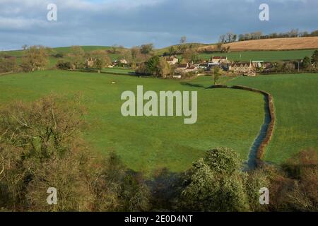 Hivernent dans la Woolley Valley, une région d'une beauté naturelle exceptionnelle dans les Cotswolds à la périphérie de Bath, Angleterre, Royaume-Uni Banque D'Images