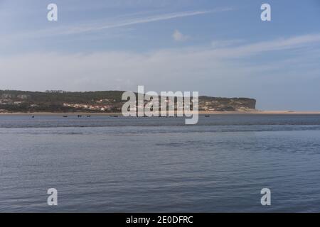 Paysage côtier de Foz do Arelho au Portugal Banque D'Images