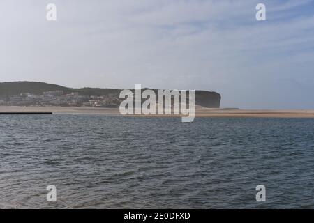 Paysage côtier de Foz do Arelho au Portugal Banque D'Images