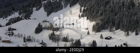 Paysage rural à Gsteig BEI Gstaad. Banque D'Images