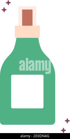 bouteille d'huile biologique verte avec étincelles Illustration de Vecteur