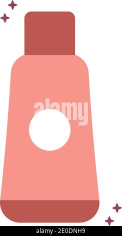 bouteille de crème pour la peau biologique rose avec des étincelles Illustration de Vecteur