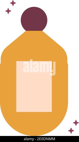 bouteille jaune orange organique avec étincelles Illustration de Vecteur