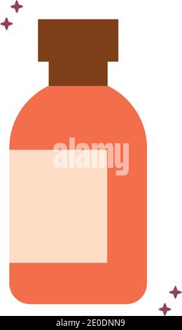 bouteille de locion orange organique avec étincelles Illustration de Vecteur