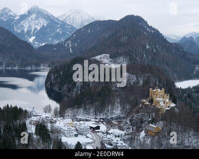 Füssen, Allemagne: Paysage d'hiver autour de Hohenschwangau caslte Banque D'Images