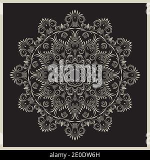 Mandala. Motif décoratif rond coloré. Éléments décoratifs. Illustration de Vecteur