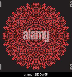 Mandala. Motif décoratif rond coloré. Éléments décoratifs.Rouge Illustration de Vecteur