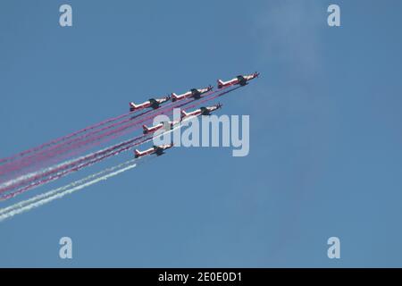 Vue de l'Airshow sur la Journée nationale du Qatar 2020 à Doha, Qatar Banque D'Images