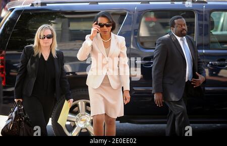 Selon le sondage, les électeurs qui ont choisi le premier choix pour le colistier de Romney sont l'ancienne secrétaire d'État américaine Condoleezza Rice. Le riz est photographié à la Heritage Foundation le 18 avril 2012 à Washington, DC, États-Unis. Photo par Olivier Douliery/ABACAPRESS.COM Banque D'Images