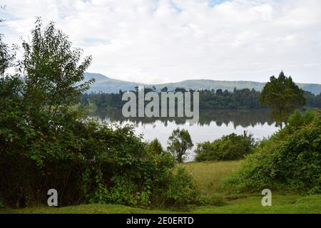 Vues panoramiques sur le lac Magadi contre le ciel à Magadi, vallée du Rift Banque D'Images