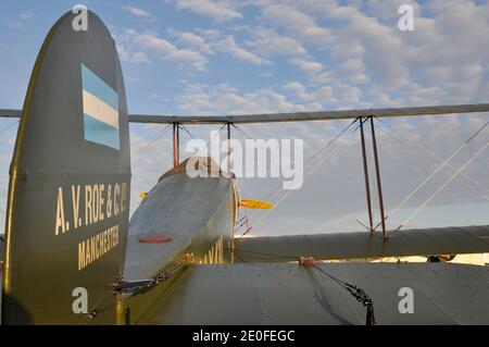 Recréation biplan Avro 504k construite par pur sang, une société basée à Parana, Argentine. Avro 504 ère de la première Guerre mondiale Aviation Argentine, avion RFC Banque D'Images