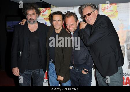 Gustave Kervern, Albert Dupontel, Benoit Poelvoorde et Benoit Delepine assistent à la première du Grand soir qui s'est tenue à l'UGC les Halles à Paris, en France, le 5 juin 2012. Photo de Nicolas Briquet/ABACAPRESS.COM Banque D'Images