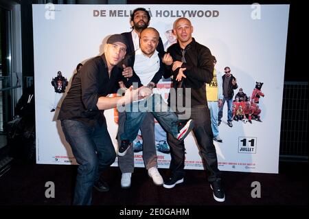 Franck Gastabide, Ramzy Bedia, Jib Pocthier et Medi Sadoun ont assisté à la première du film 'les Kaira' qui s'est tenue au Cine Cine cite Bercy Cinema le 18 juin 2012 à Paris, France. Photo de Nicolas Genin/ABACAPRESS.COM Banque D'Images