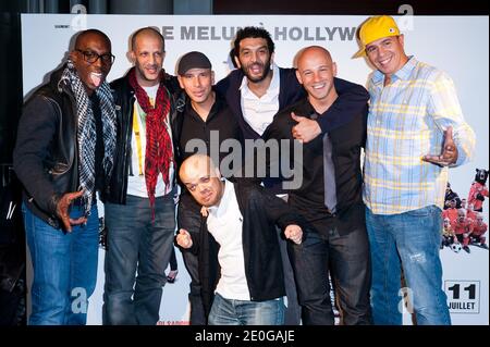 Franck Gastabide, Ramzy Bedia, Jib Pocthier, Medi Sadoun, Pom Klementieff et DJ Cut Killer assistaient à la première du film 'les Kaira' qui s'est tenu au Cine cite Bercy Cinema de l'UGC le 18 juin 2012 à Paris, France. Photo de Nicolas Genin/ABACAPRESS.COM Banque D'Images