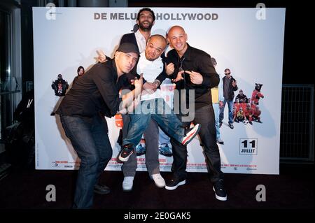 Franck Gastabide, Ramzy Bedia, Jib Pocthier et Medi Sadoun ont assisté à la première du film 'les Kaira' qui s'est tenue au Cine Cine cite Bercy Cinema le 18 juin 2012 à Paris, France. Photo de Nicolas Genin/ABACAPRESS.COM Banque D'Images